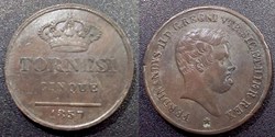 Italie Naples & Sicile 5 Tornesi 1857 - Ferdinando II