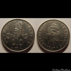 Nouvelles Hébrides 20 Francs 1967