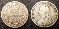 Grande Bretagne 6 Pence 1891