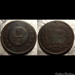 Argentine province de Buenos Ayres 5/10 Réal 1830
