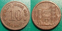 q- MN etr Germany Trier 10 Pfennig 1919