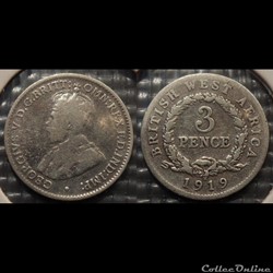 British West Africa 3 Pence 1919