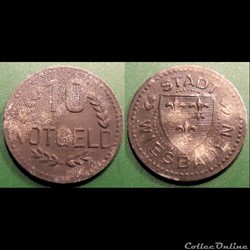 q- MN etr Germany Wiesbaden 10 Notgeld