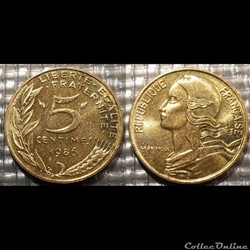 Cf 5 centimes Marianne 1986 17mm 2g