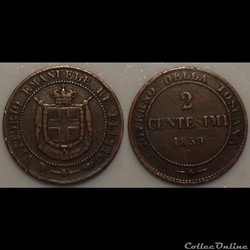 Italie Toscane 2 Centesimi 1859