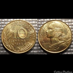 Di 10 centimes Marianne 1989 20mm 3g