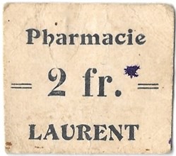 Pharmacie Laurent - Bon de nécessité 2 Fr.