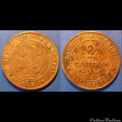 J-Troisième République 2 Centimes Céres 1885 A