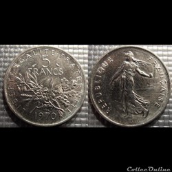 Kg 5 francs Semeuse 1970 29mm 10g