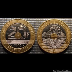 Md 20 francs Mont Saint Michel 1992 27mm 9g