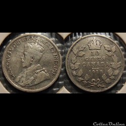 Canada 10 Cents 1918