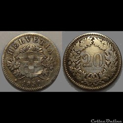 Suisse 20 Rappen 1850