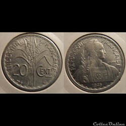 Indochine 20 cent. 1945C Castelsarrasin