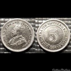 Malaysia Straits Settlements 5 Cents 1926