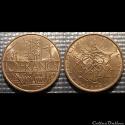 Lg 10 francs Mathieu 1975 26mm 10g