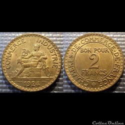 Jb 2 francs Domard 1924 27mm 8g