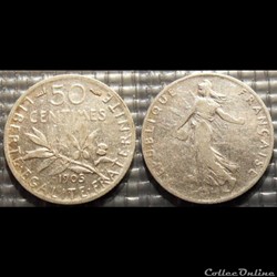 Ga 50 centimes Semeuse 1905 18mm 2.5g