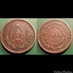 Argentine Buénos Ayres 1 Décimo 1823