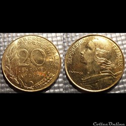 Ef 20 centimes Marianne 1996 23.5mm 4g