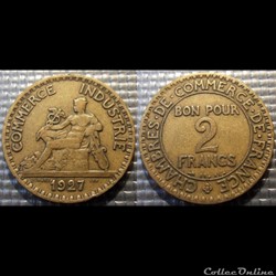 Jb 2 francs Domard 1927 27mm 8g