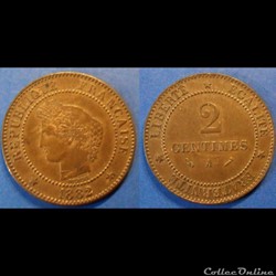 J-Troisième République 2 Centimes Céres 1882 A