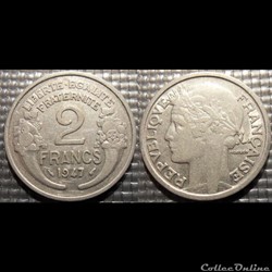 Jf 2 francs Morlon 1947 27mm 2.2g