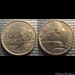 Oa 100 francs Cochet 1957 24mm 6g