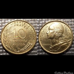 Di 10 centimes Marianne 1970 20mm 3g