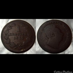Allemagne Baden 1 Kreuzer 1852