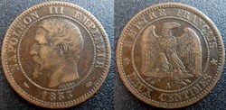 N-Napoleon III Empereur Deux centimes non lauré 1853 A Paris
