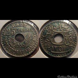 Tunisie 25 Centimes 1933