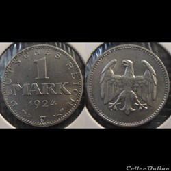 Germany 1 Mark 1924 J