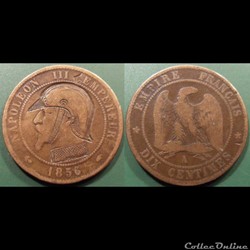 Monnaie satirique Napoléon III casque à pointe