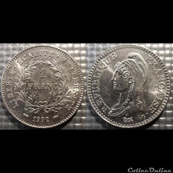 Hj 1 franc République 1992 24mm 6g