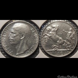 Italie 10 Lires 1927 R