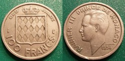 100 Francs 1956 Rainier III