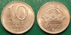 Suède 10 Ore 1949 TS