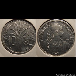 Indochine 10 cent. 1945
