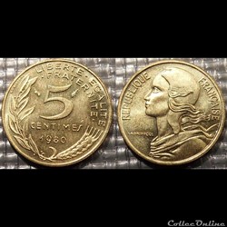 Cf 5 centimes Marianne 1980 17mm 2g