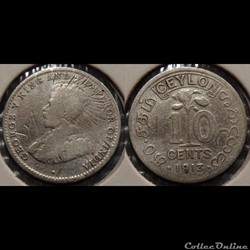 Sri Lanka Ceylan 10 Cents 1913