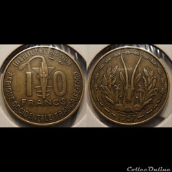 Afrique Occidentale Française-Togo 10 francs 1957