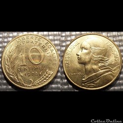 Di 10 centimes Marianne 1978 20mm 3g