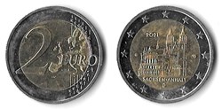 2 Euros 2021 Cathédrale de Magdebourg
