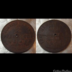 Allemagne Prusse 2 Pfennig 1849 A