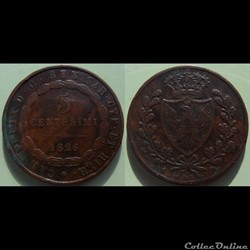 Italie Sardaigne 5 Centésimi 1826