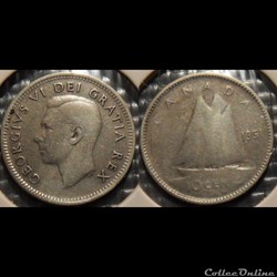 Canada 10 Cents 1951