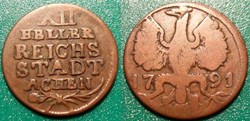 Allemagne Aachen 12 Heller 1791