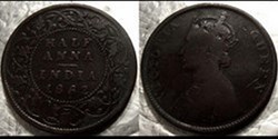 India 1/2 Anna 1862