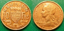 Réunion (Ile de la) 10 Francs République Française 1972 chouette