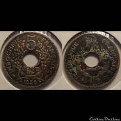 Indochine 5 cent. 1938